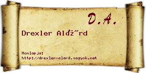 Drexler Alárd névjegykártya